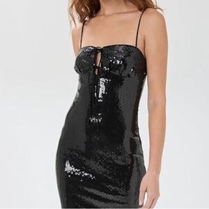 Elegant Black Sequin Evening Gown